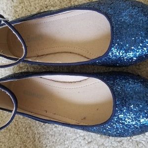 Glue glitter ballet flats